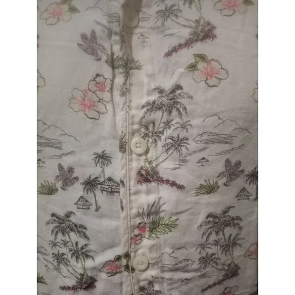 Tommy Bahama Mens Medium M Linen Cotton Short Sleeve Button Up Hawaiian Shirt - Picture 3 of 13